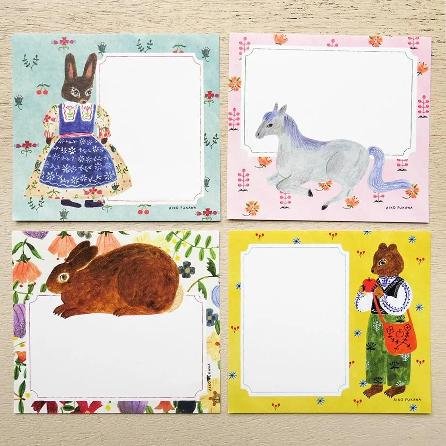 Block Memo – Flower and Animals by Aiko Fukawa