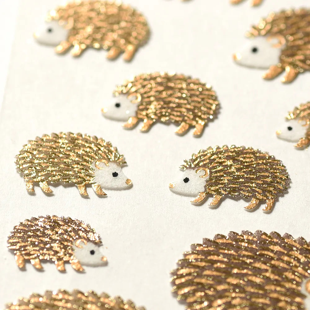 Flocked stickers -  Hedgehogs