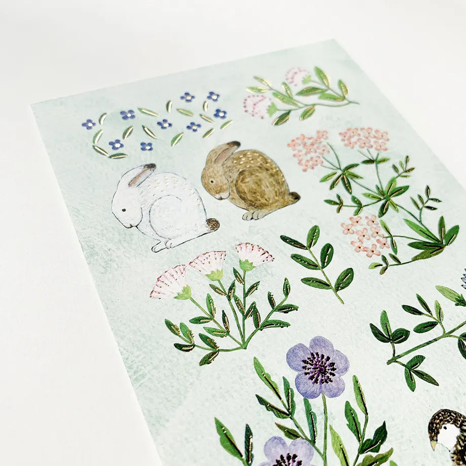 Postcard with Gold Foil – fleur by Midori Asano