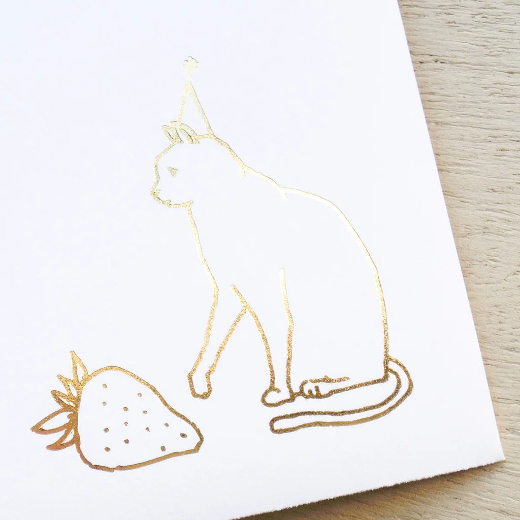 Birthday Card – Cat & Cake by Akira Kusaka