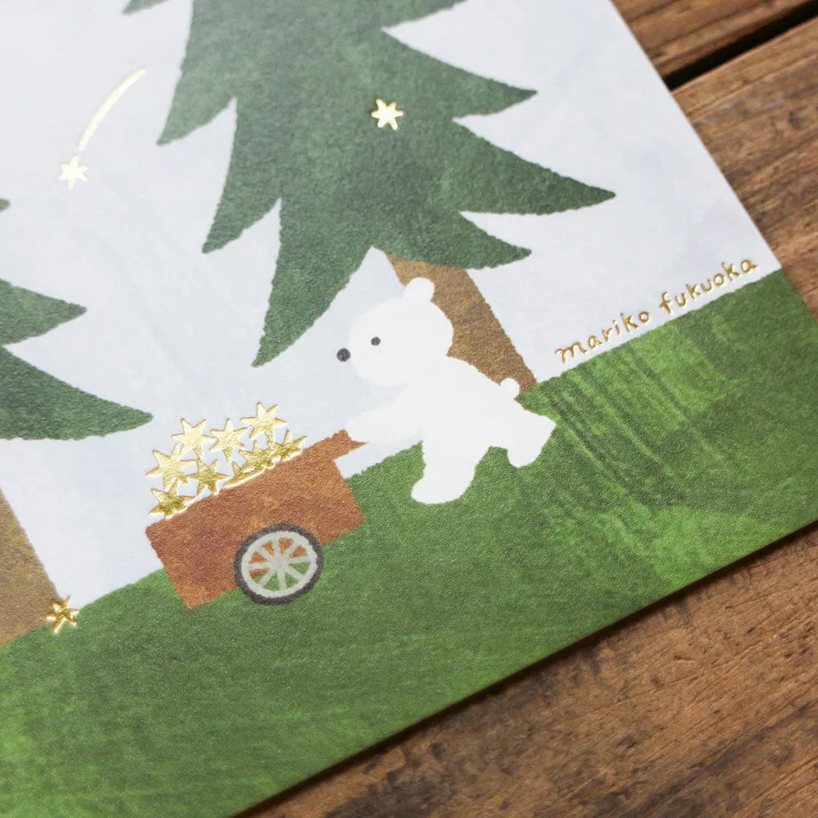 Postcard with Gold Foil – Hoshikuma by Mariko Fukuoka