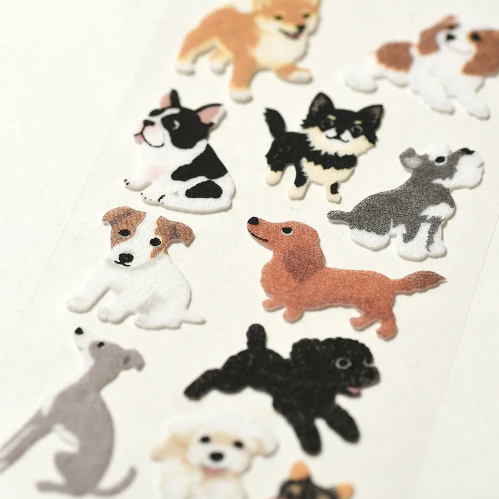 Flocked stickers -  Life with Dogs