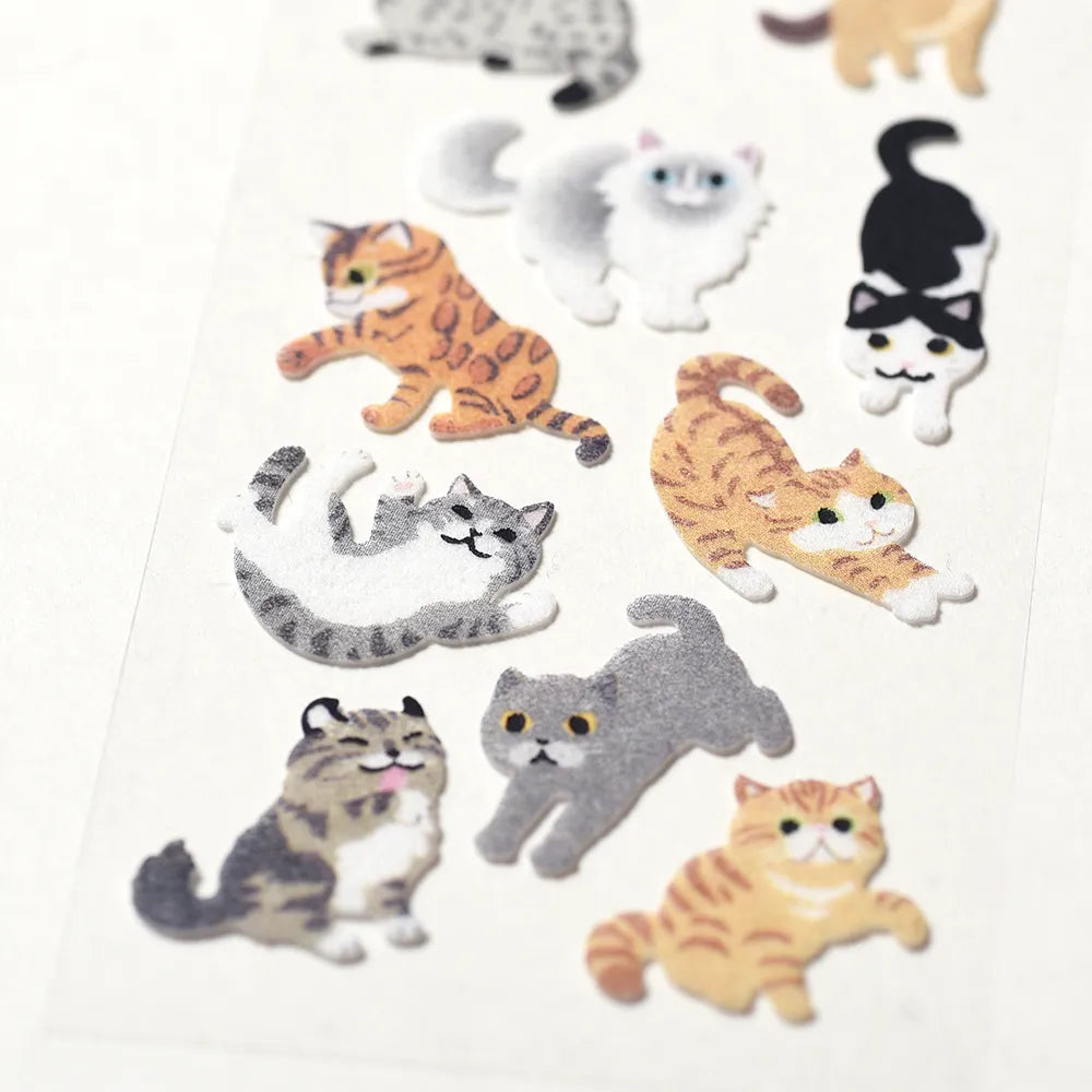 Flocked stickers -   Life with Cats