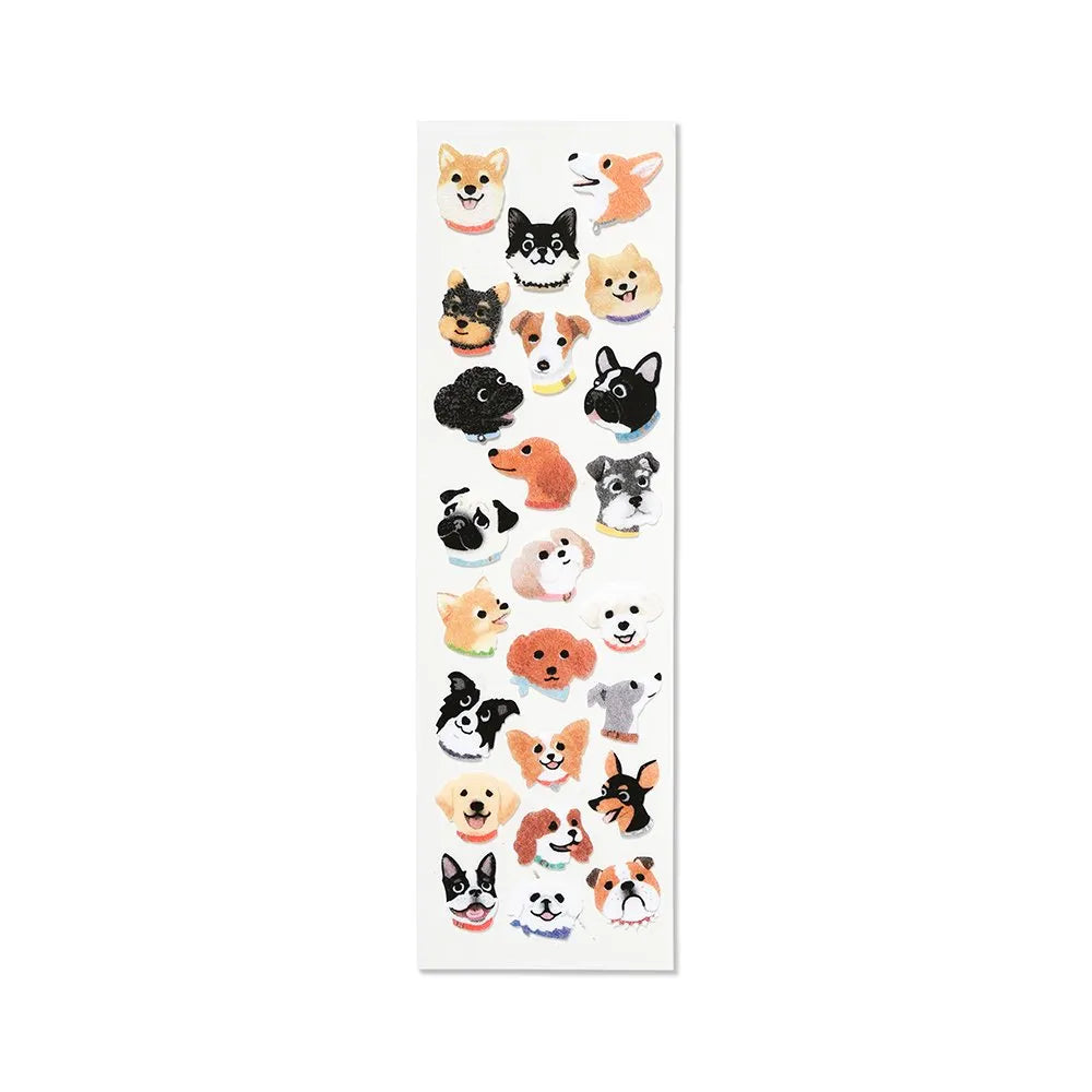 Flocked stickers -  Smile Dog