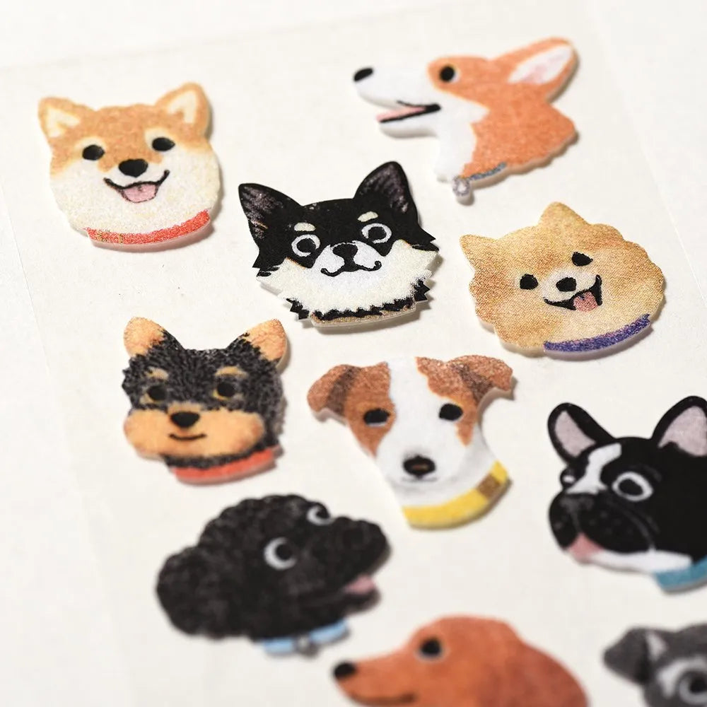 Flocked stickers -  Smile Dog
