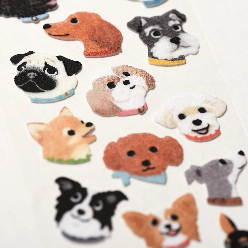Flocked stickers -  Smile Dog