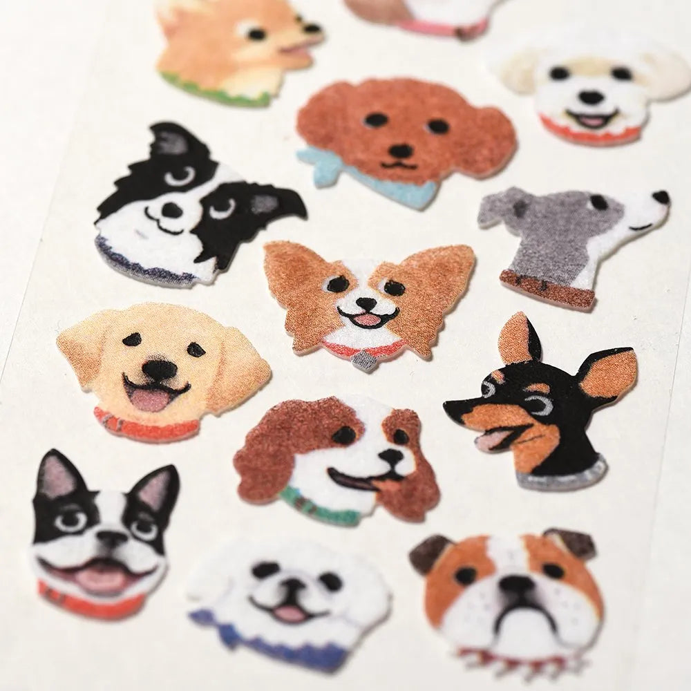 Flocked stickers -  Smile Dog
