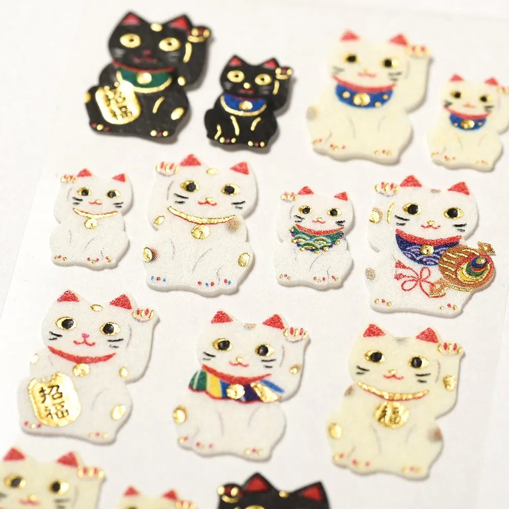 Flocked stickers - Maneki neko