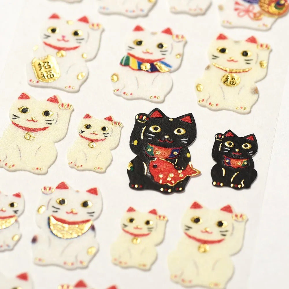Flocked stickers - Maneki neko