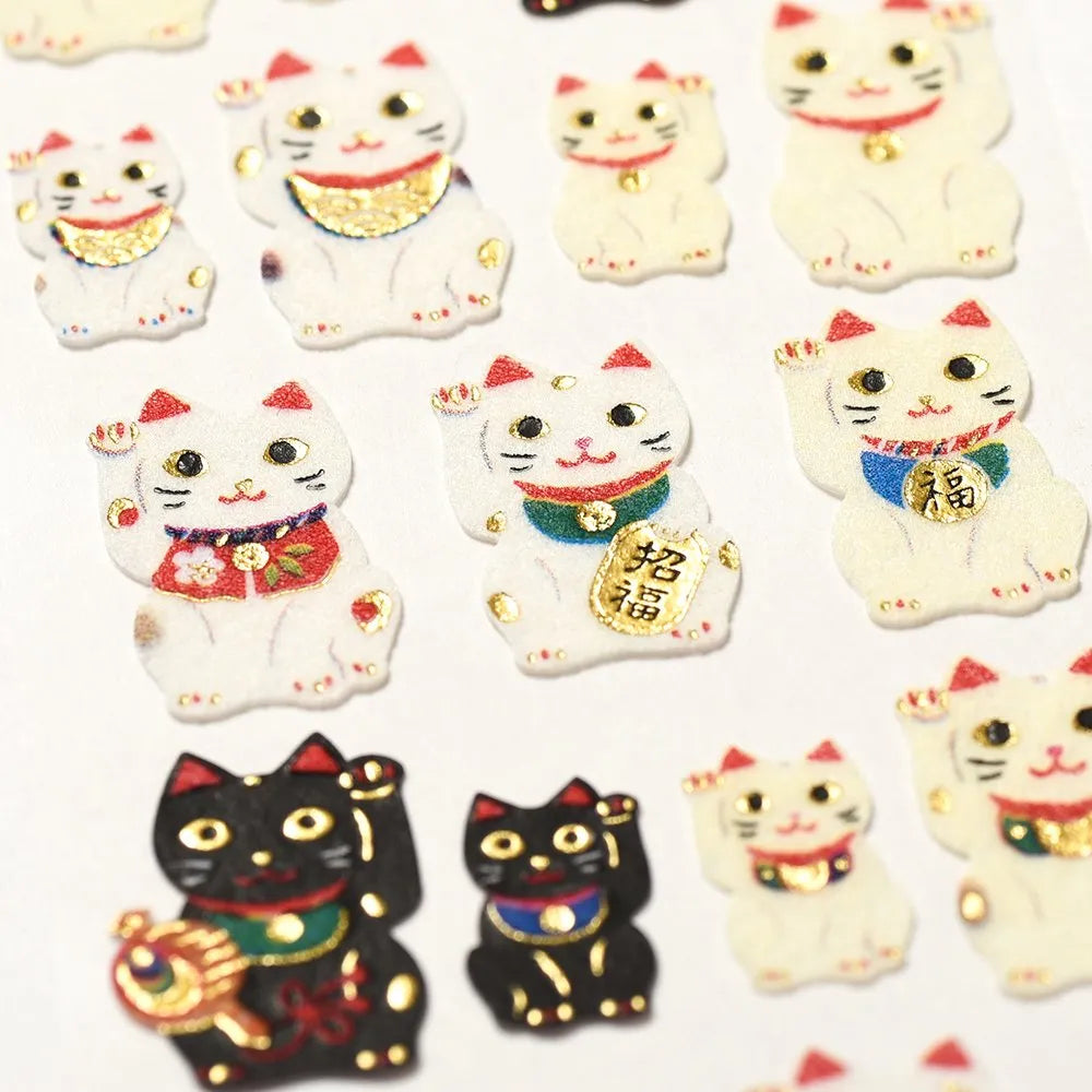 Flocked stickers - Maneki neko