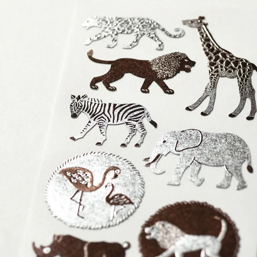 Flocked stickers - Savannah Animals