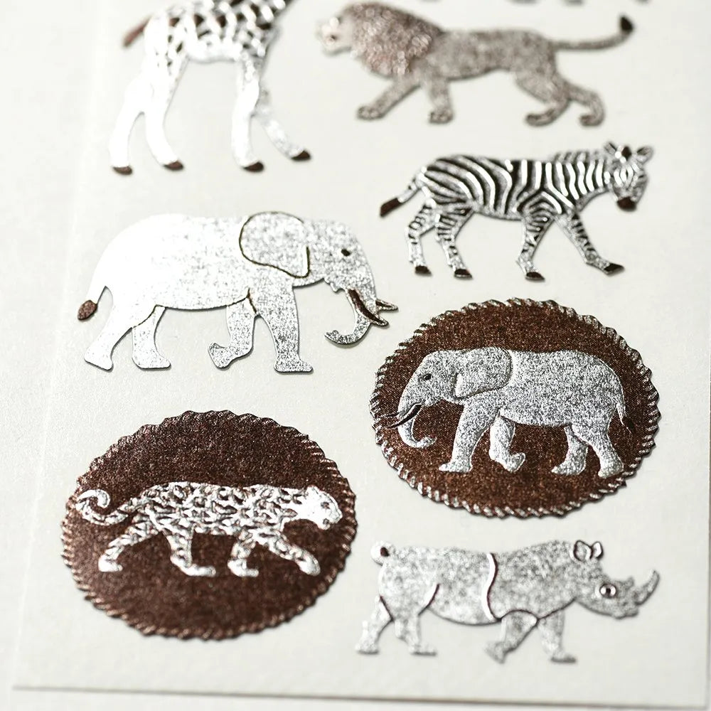 Flocked stickers - Savannah Animals