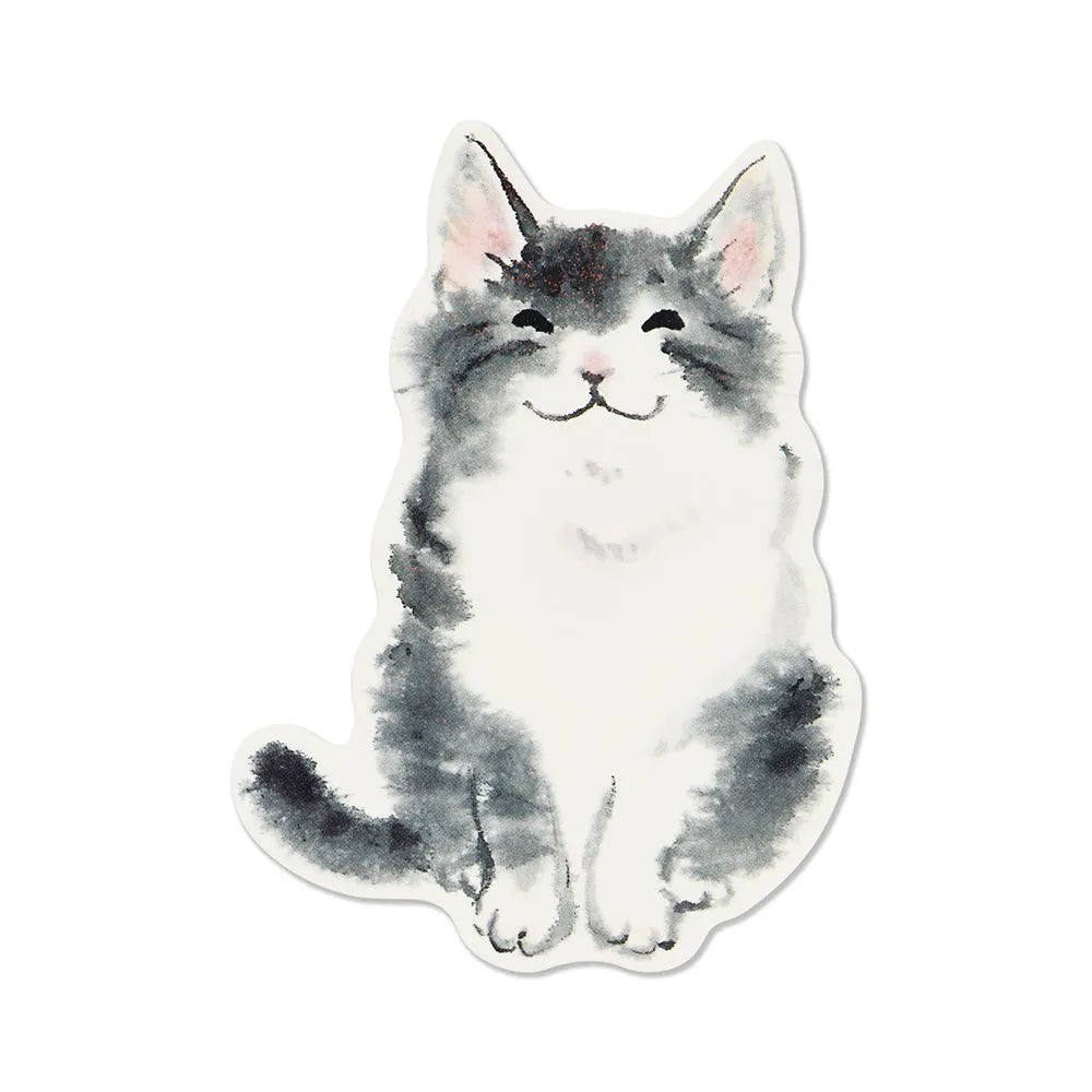 Water-Resistant Sticker – Japanese Grey Cat