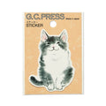 Water-Resistant Sticker – Japanese Grey Cat