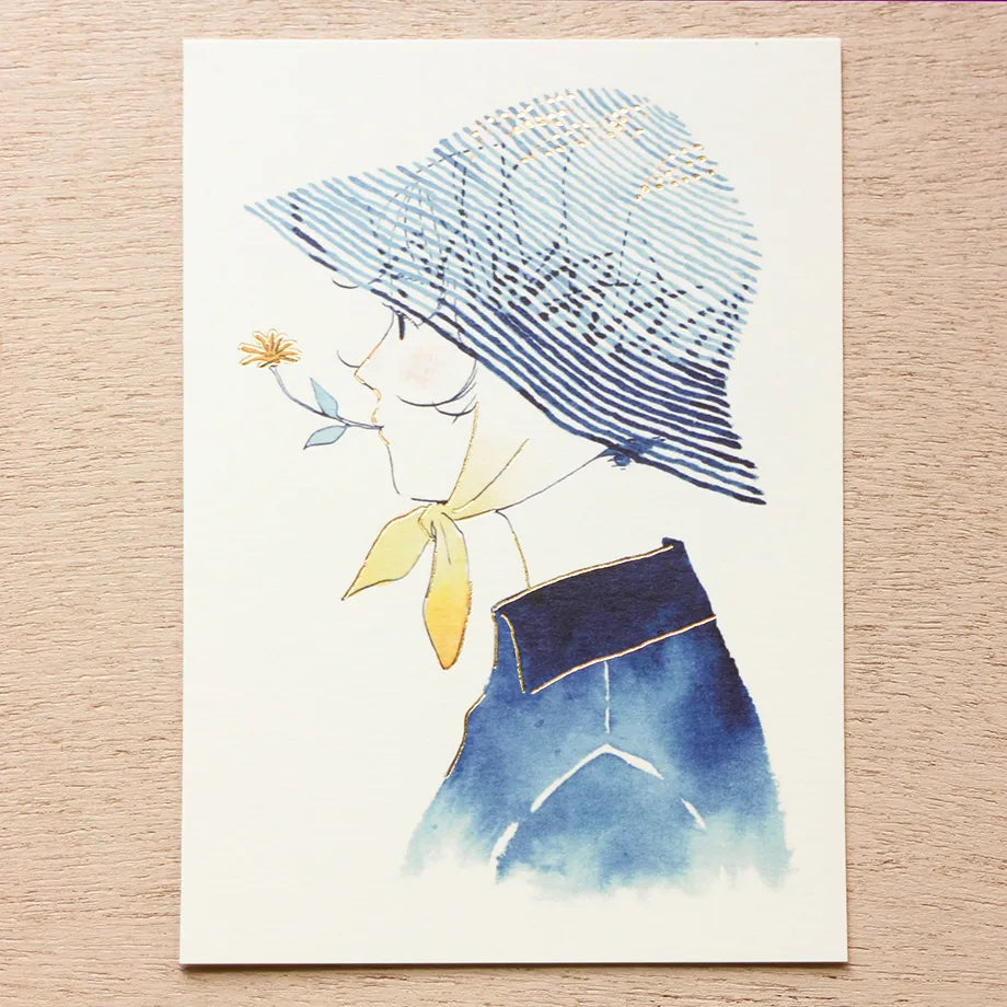 Postcard with Gold Foil – Susuki by Sayuri Fujimaki
