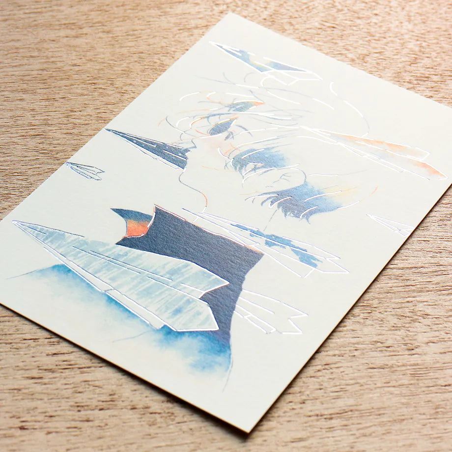 Postcard with Silver Foil – Flying Memories by Sayuri Fujimaki