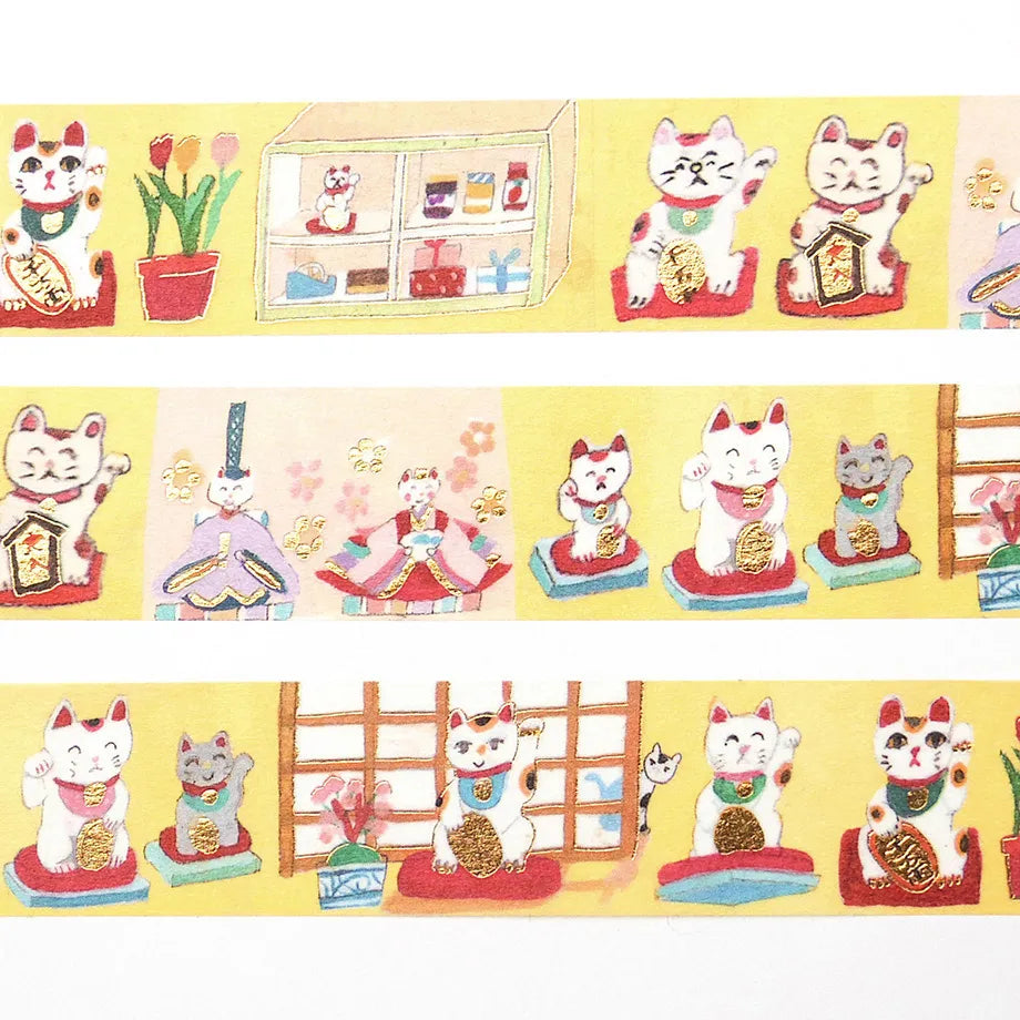 Washi Tape with Gold Details – Maneki Neko by Ai Okino