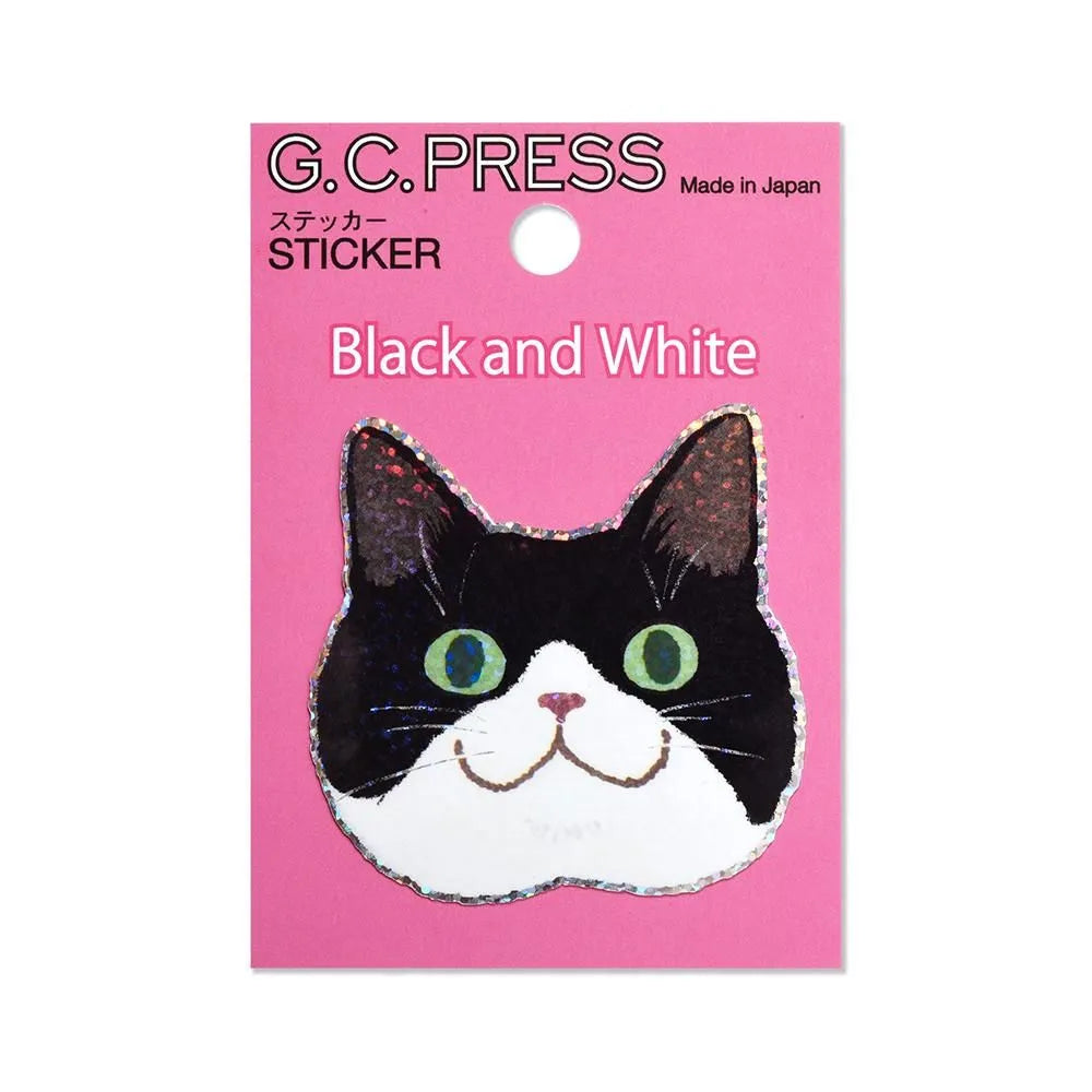 Water-Resistant Sticker – Black-and-White Hachiware Cat
