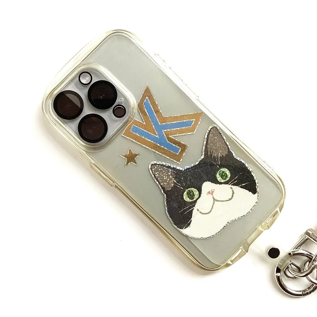 Water-Resistant Sticker – Black-and-White Hachiware Cat