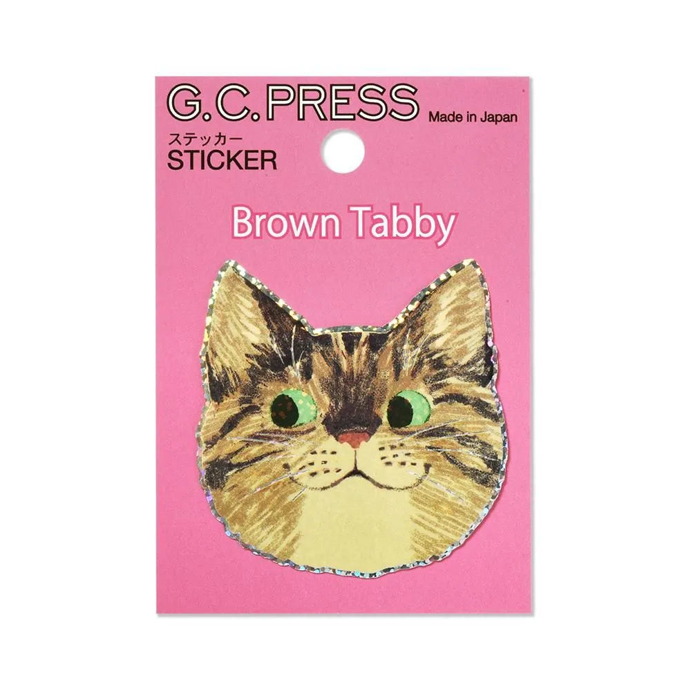 Water-Resistant Sticker – Brown Tabby Cat