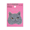 Water-Resistant Sticker –  Relaxed Grey Cat