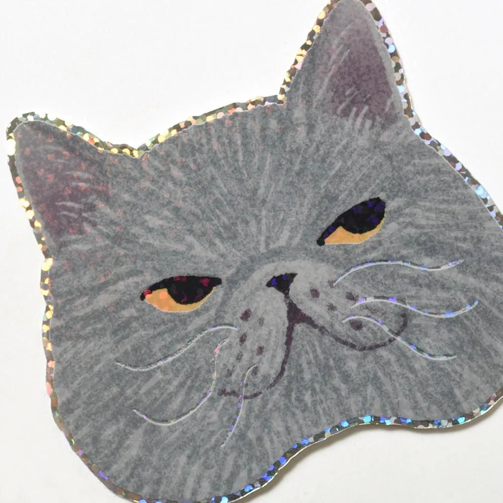 Water-Resistant Sticker –  Relaxed Grey Cat