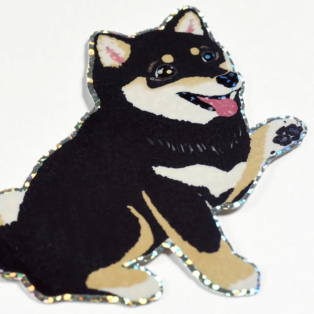 Water-Resistant Sticker – Black Shiba Inu