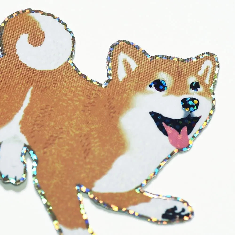 Water-Resistant Sticker – Playing Shiba Inu